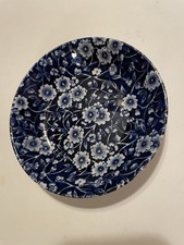 CROWNFORD CHINA STAFFORDSHIRE CALICO BLUE DESSERT FRUIT SAUCE BOWL 4 3/4”ENGLAND