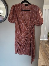 Pretty Little Thing Floral Wrap Dress Size 10