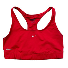 Nike Dri- Fit Sports Bra Women Medium Red Gym Sportswear Training Gorpcore Run