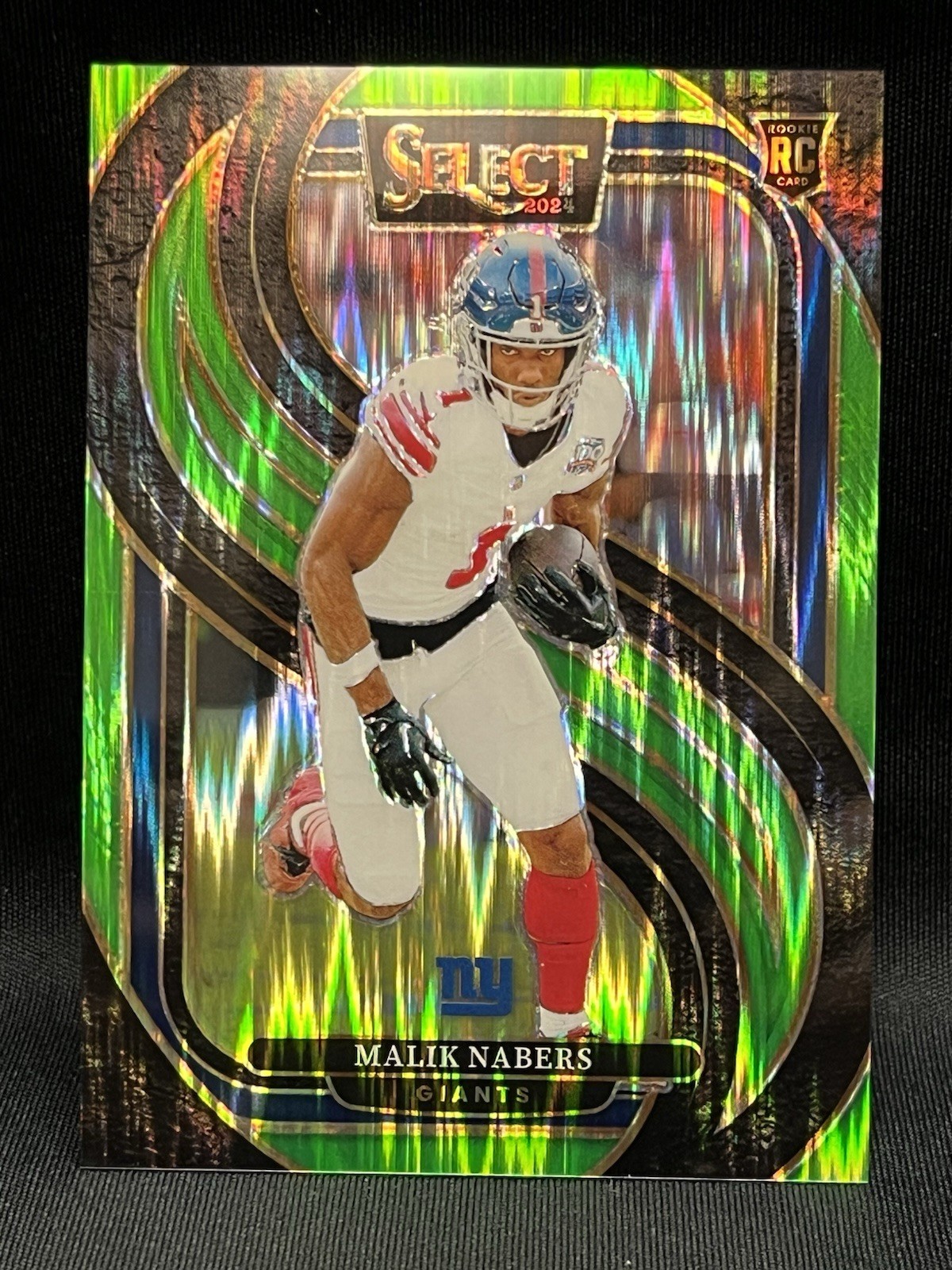 2024 Panini Select - Premier Level Malik Nabers Neon Green Shock Prizm /499 (RC)
