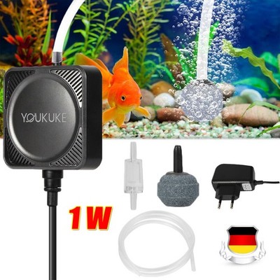 1W Ultra-leise Belüfter Aquarium Oxygen Luftpumpe Aquarium Sauerstoffpumpe Neu