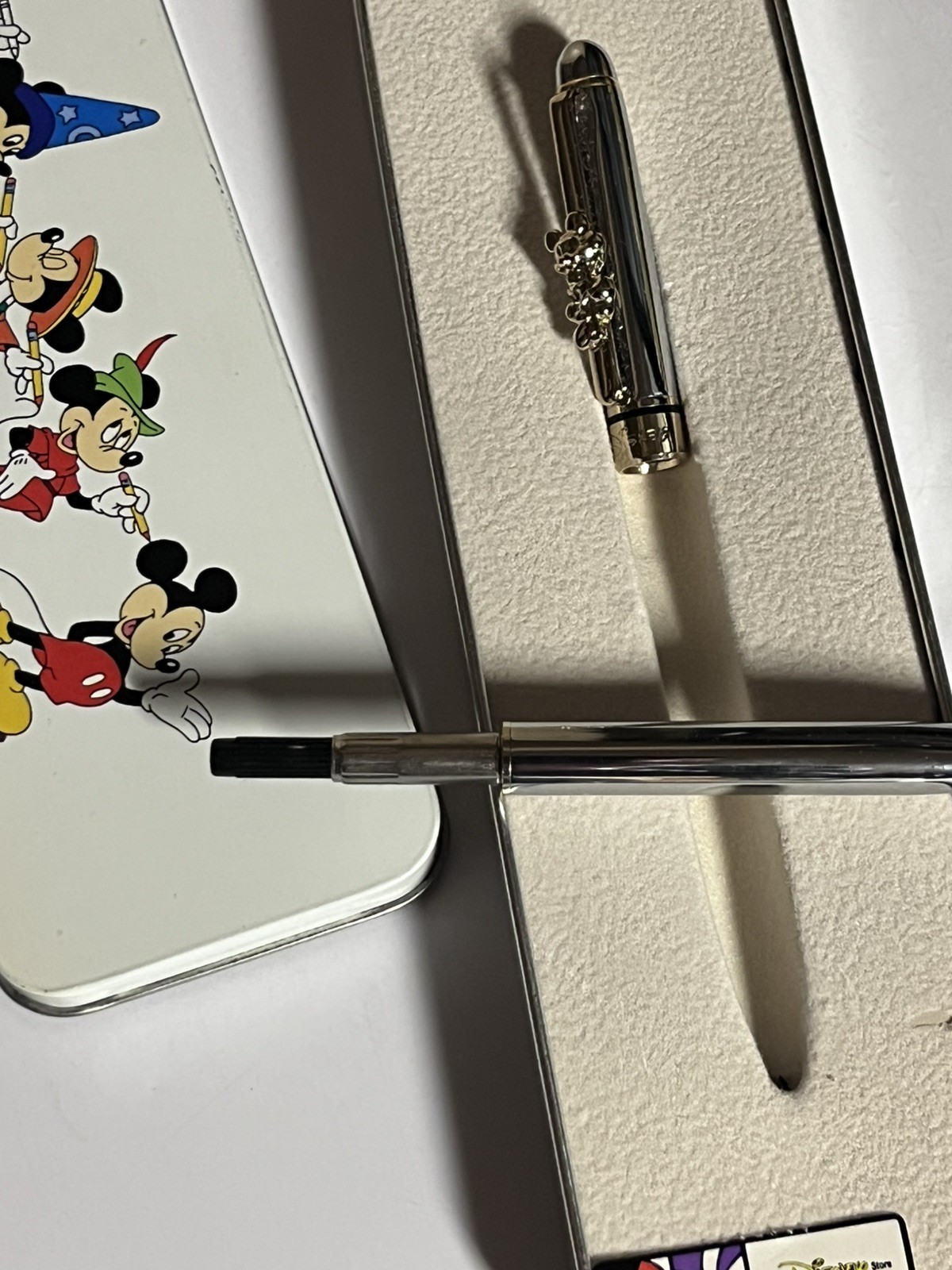 Vintage Disney Mickey Mouse Gold & Silver Tone Ball Point Pen