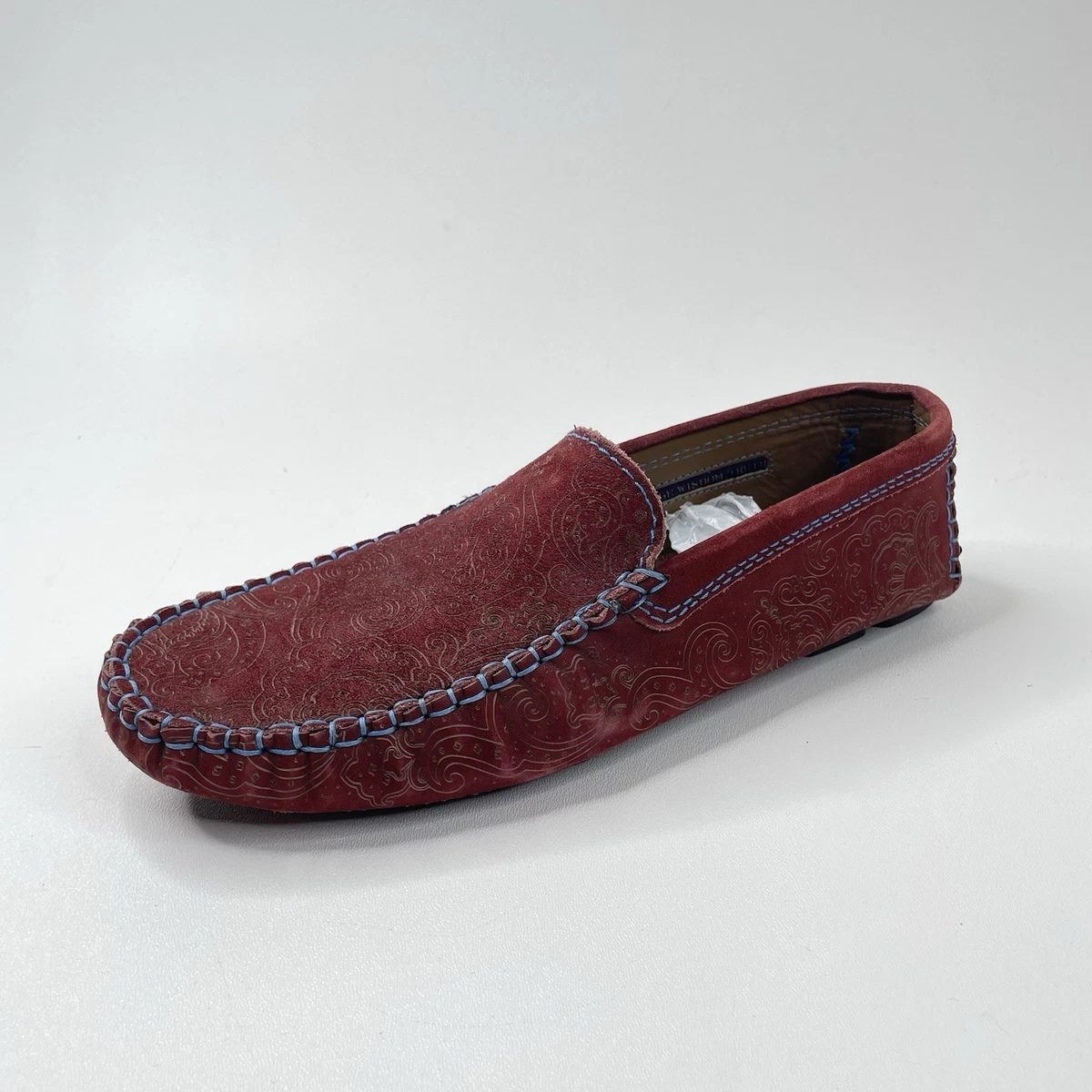 Robert Graham Men’s Soprano Paisley Floral Skull Suede Drivers Loafer Size 11.5 Robert Graham Big & Tall Nori Embossed Skull Loafers in  main image 4