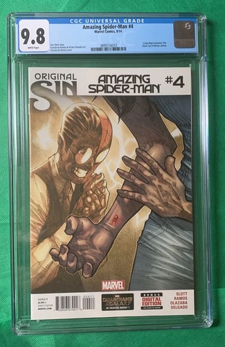 Amazing Spider-Man #4 CGC 9.8 White Pages First Silk!   ASM 2014