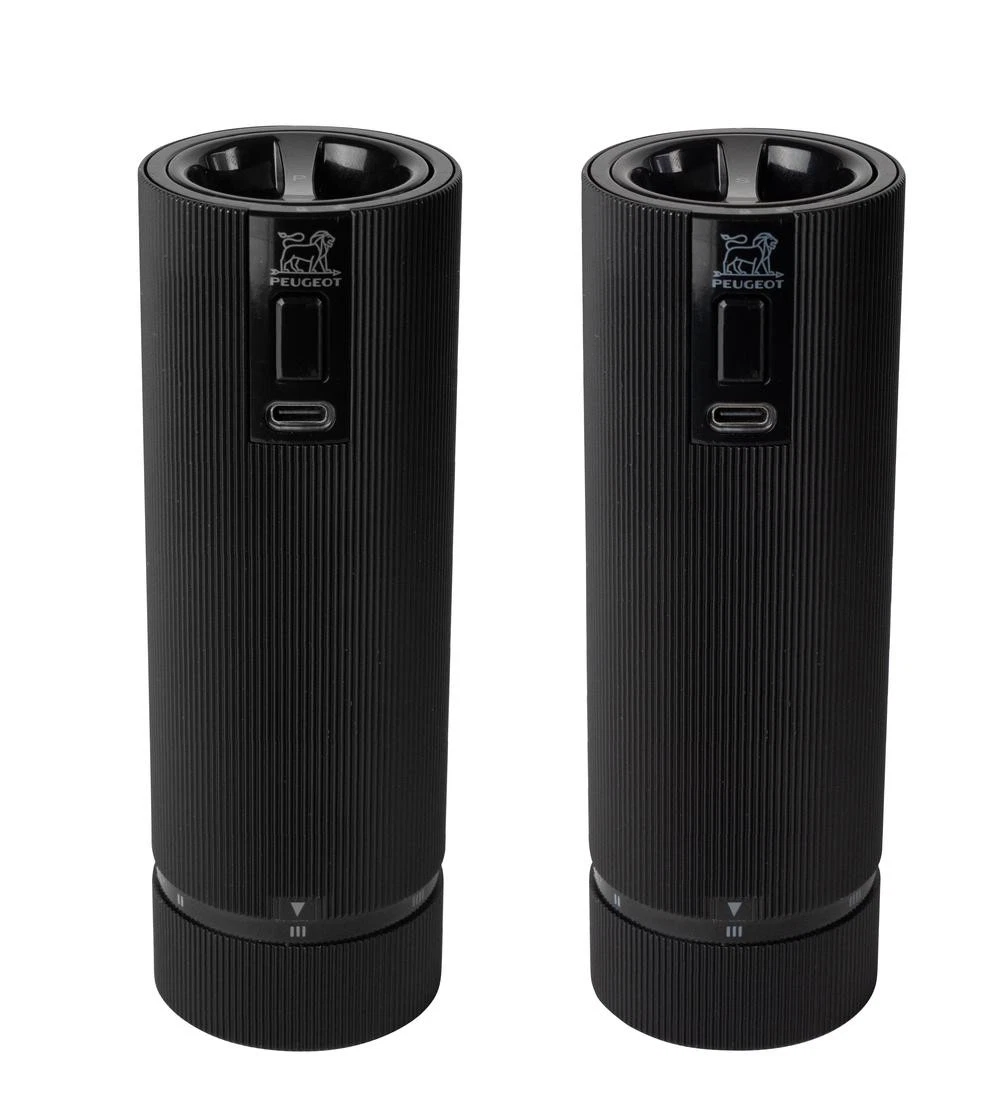 Peugeot Line Night Pepper & Salt Mill Gift Set (Black) - 15cm