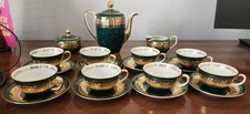 Antique Green Gold Encrusted Tea Set 21 pc 1920s RW Wachter Haviland Bavaria VG 