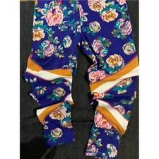 Matilda Jane 435 Kids Floral Print Leggings Size 14 Blue Pink Yellow Cotton