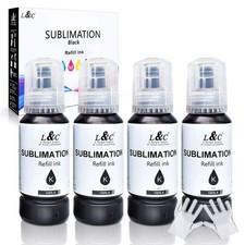 L C Black Sublimation Ink Autofill Refill for EcoTank Printers ET 2800 ET 280...