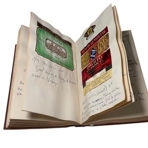 Scrapbook of Vintage Wine Bottle Labels with notes 1978-80