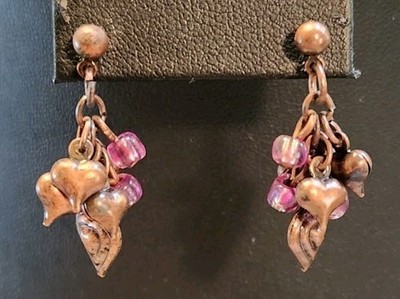 AVON Heart Cluster Drop Pierced Earrings 