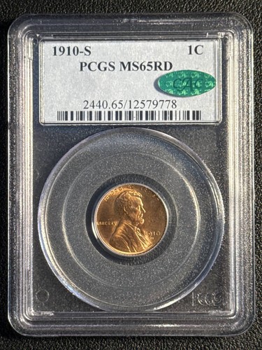 1910 S Lincoln Wheat Cent PCGS MS-65 RD PQ CAC