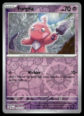 Forgita 102/193 Common Paldea Evolved Pokemon Reverse Holo NM Deutsch