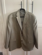 Stafford Essentials Men  s Blazer 48R Tan Wool Blend 2 Button Sports Coat Jacket