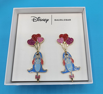 Disney Baublebar Eeyore Heart Balloon Valentines Day Drop Dangle Earrings NEW