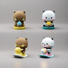 4PCS Bubu Dudu Bears Cute Cartoon Figure Desktop Decoration Ornament, Cute Emoti