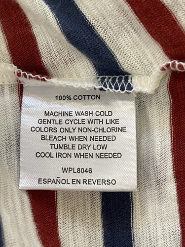 Maison Jules Women's T Shirt Red White And Blue Striped Top Size M - Picture 4 of 4