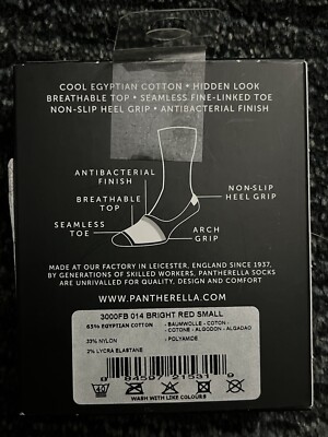 Pantherella Men's Red Black Invisible UK Dress Socks Small Egyptian Cotton  | eBay