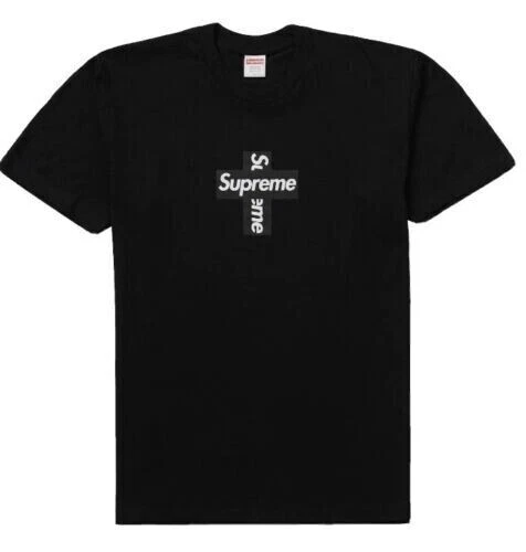 T shirt logo boîte croix suprême noir taille M