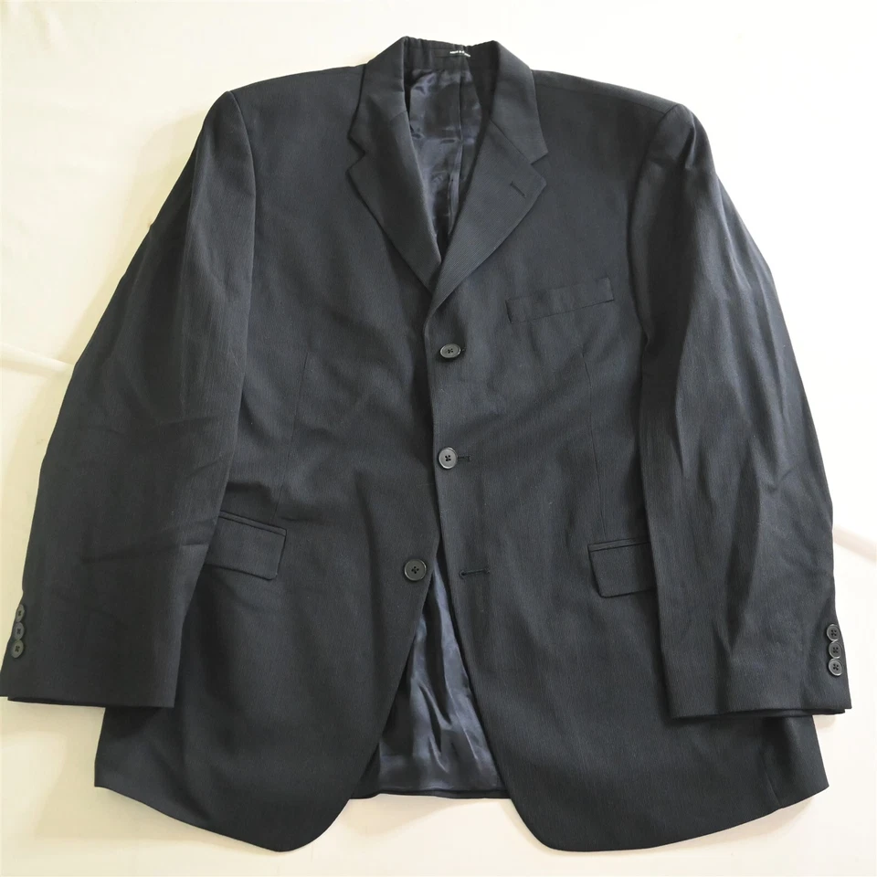 Brandini 42S 32x30 Azul Marino Rayas 100% Lana Hombre Chaqueta Pantalones Traje Foto 2 de 4