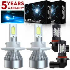 4x LED Headlight High Low + Fog Light 8000K Bulbs For Ford F-150 2005 2006 2007