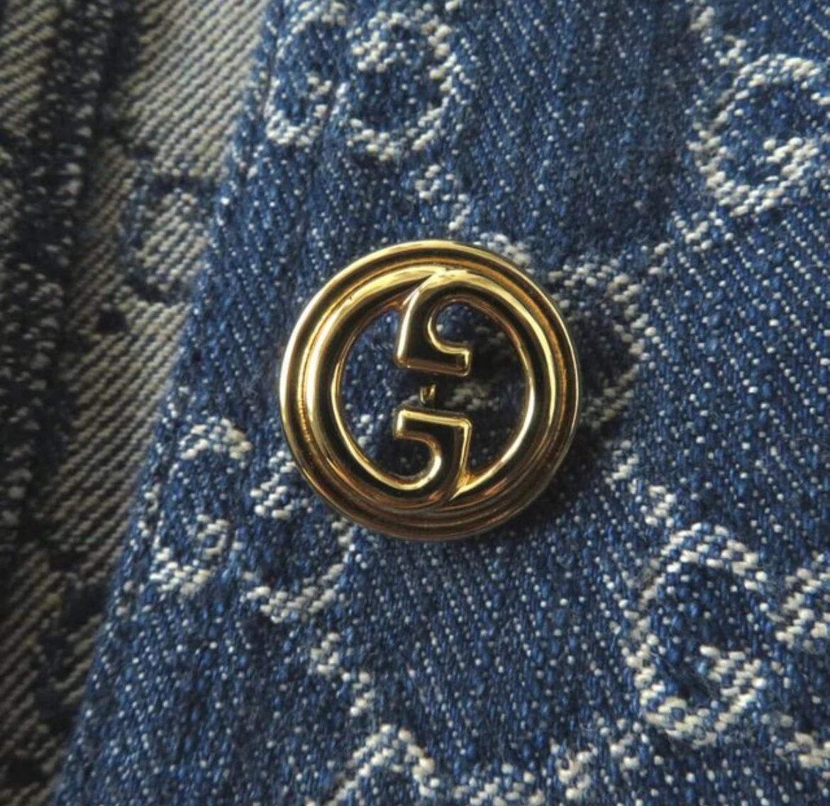 GUCCI GG Giacca Denim Modello 652658 Donna Indaco Biologico Lavato con Cintura 36