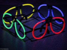 Knicklichtbrille Set 4Stk (1,88/Stk) blau, grün, rot, gelb - UV, Neon Leuchtstab