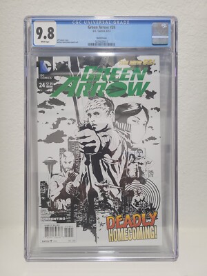 Green Arrow #24, CGC 9.8, 1st app. John Diggle, Sorrentino Black/White Variant 