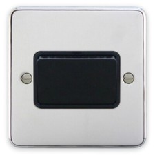 Deta 1949CHB Fan Isolator Switch TP Polished Chrome / Black Insert