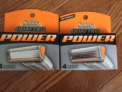 2 BOXES Schick Quattro Power 4 Cartridges Each Box  New IN Box