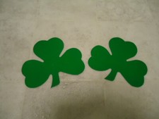 2 Small Shamrocks Double Sided Die Cut Bulleting Board Decoration 4    X 5  