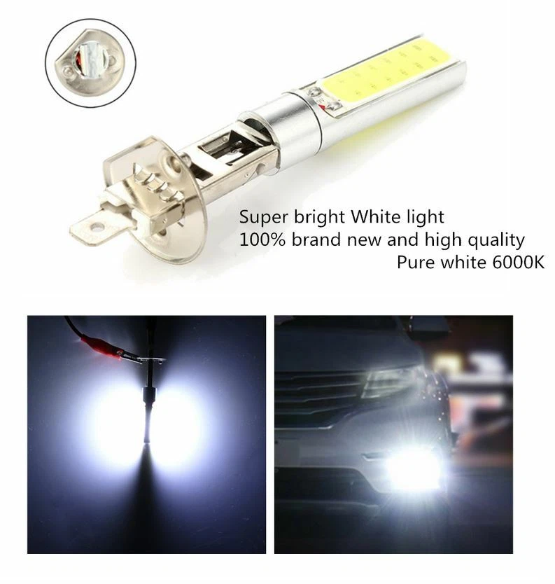 2X H1 Xenon Bianco 6000K 7.5W COB LED SMD Lampadine Luci Fari LED Auto HEADLIGHT - Immagine 2 di 3