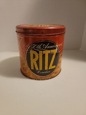 Vintage 1984 Nabisco Ritz Crackers 50th Anniversary Collector Round Tin Can
