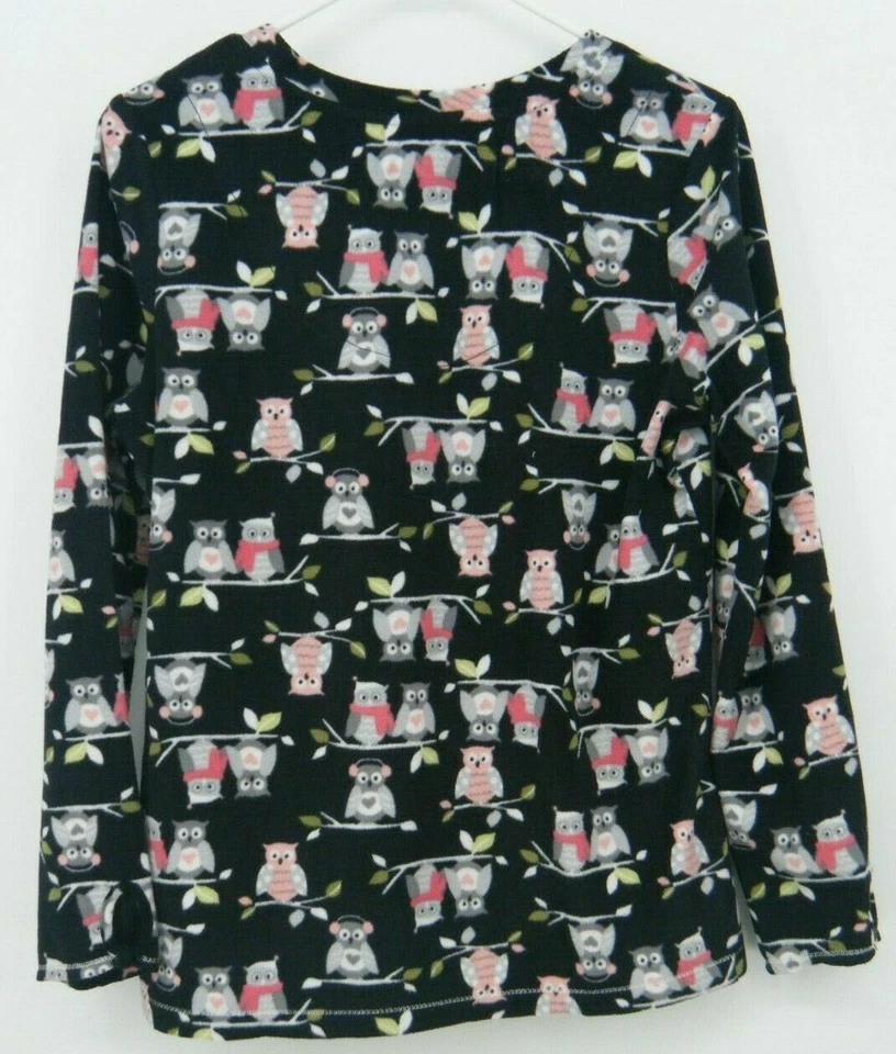 Pijama Layla PJ polar manga larga agujeros para el pulgar top con estampado de búho talla M Foto 2 de 4