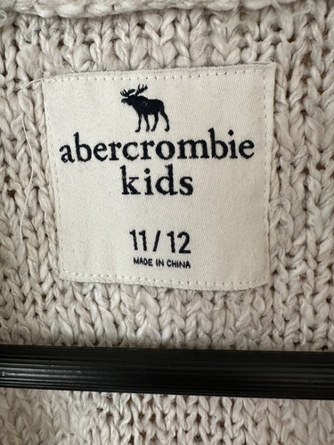 Abercrombie Kids Shaggy Fringe Open Front Sweater Vest Size 11 / 12 Boho Hippie - Picture 3 of 8