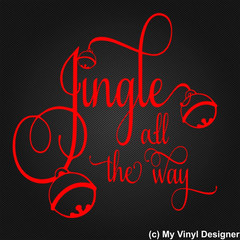 JINGLE ALL THE WAY vinyl sticker Christmas decal home shop wall window door - image 2 of 4