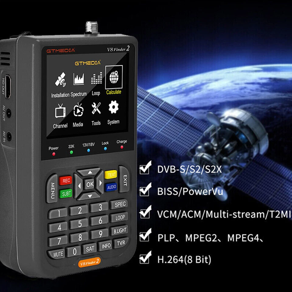 PROFI Sat Finder GTMEDIA V8 Satelliten Messgerät SATFINDER DVB-S/S2/S2X,3.5"LCD - Bild 4 von 4