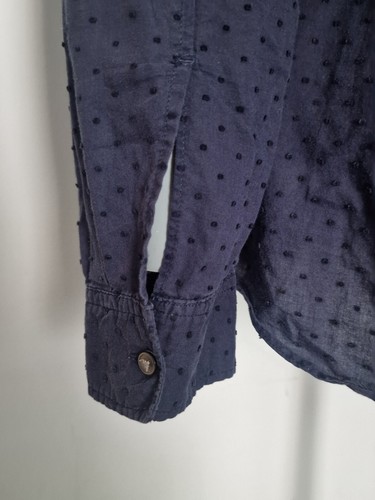 GAP Fitted Boyfriend Men's Shirt Large Navy Long Sleeve Cotton - Picture 4 of 6