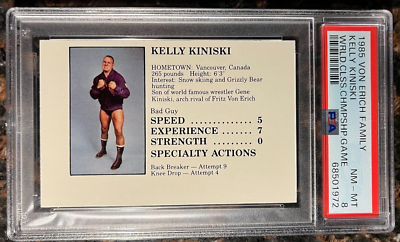 1985 Hemphill Von Erich Family Game Kelly Kiniski PSA 8 NM-MT