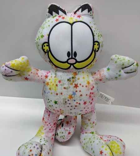 Garfield Cat Multi Colored Star Pattern 12" Plush Toy Garfield Odie Toy Factory - Picture 2 of 5