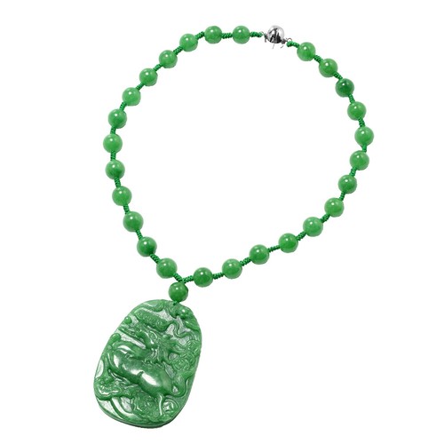 NATURAL RED JADE ROUND BEADS PENDANTS & TIBET SILVER NECKLACE - Foto 9