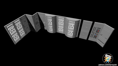 Todesstern einzelne Wände Diorama 4 Beleuchtung 1:12 Star Wars Black Series Scale