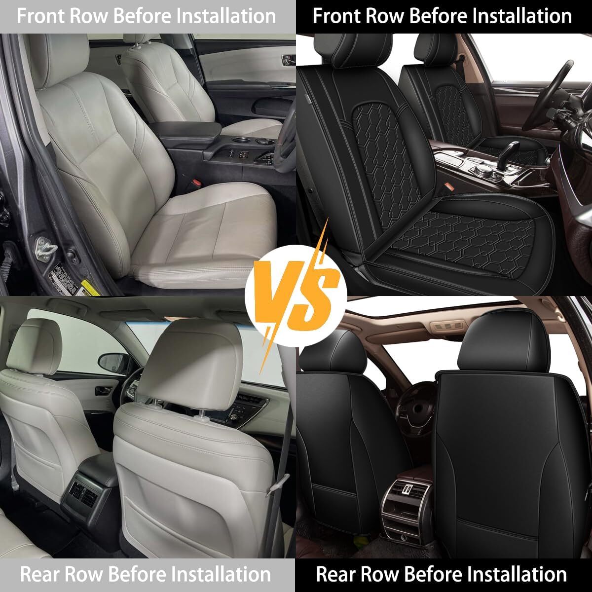 Car 5Seat Covers For NISSAN Rogue 20102023 Faux Leather Full Set