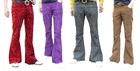 Mens RETRO FLARES Paisley Bell Bottoms Jeans Trousers Corduroy Pants 60s 70s