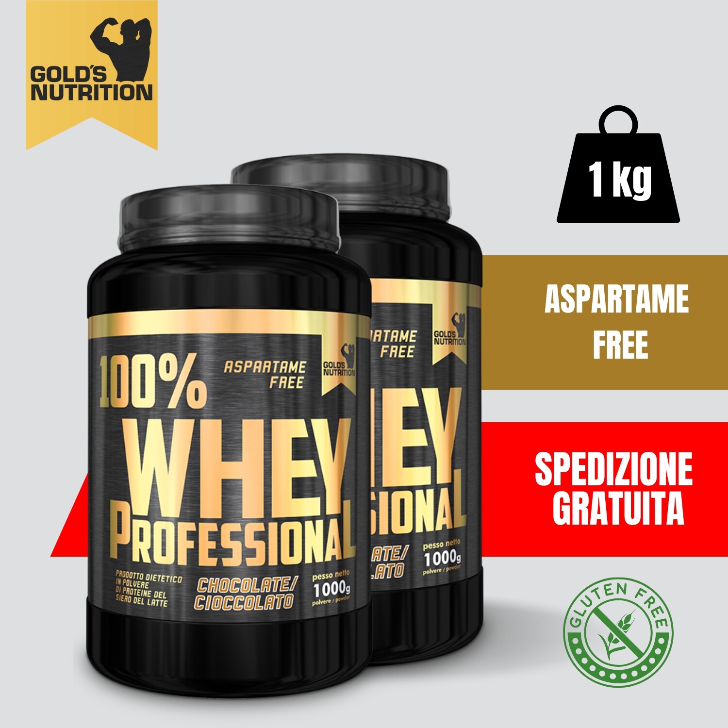 Gold's Nutrition 100% Whey 2kg: Proteine Isolate + EAA per Atleti