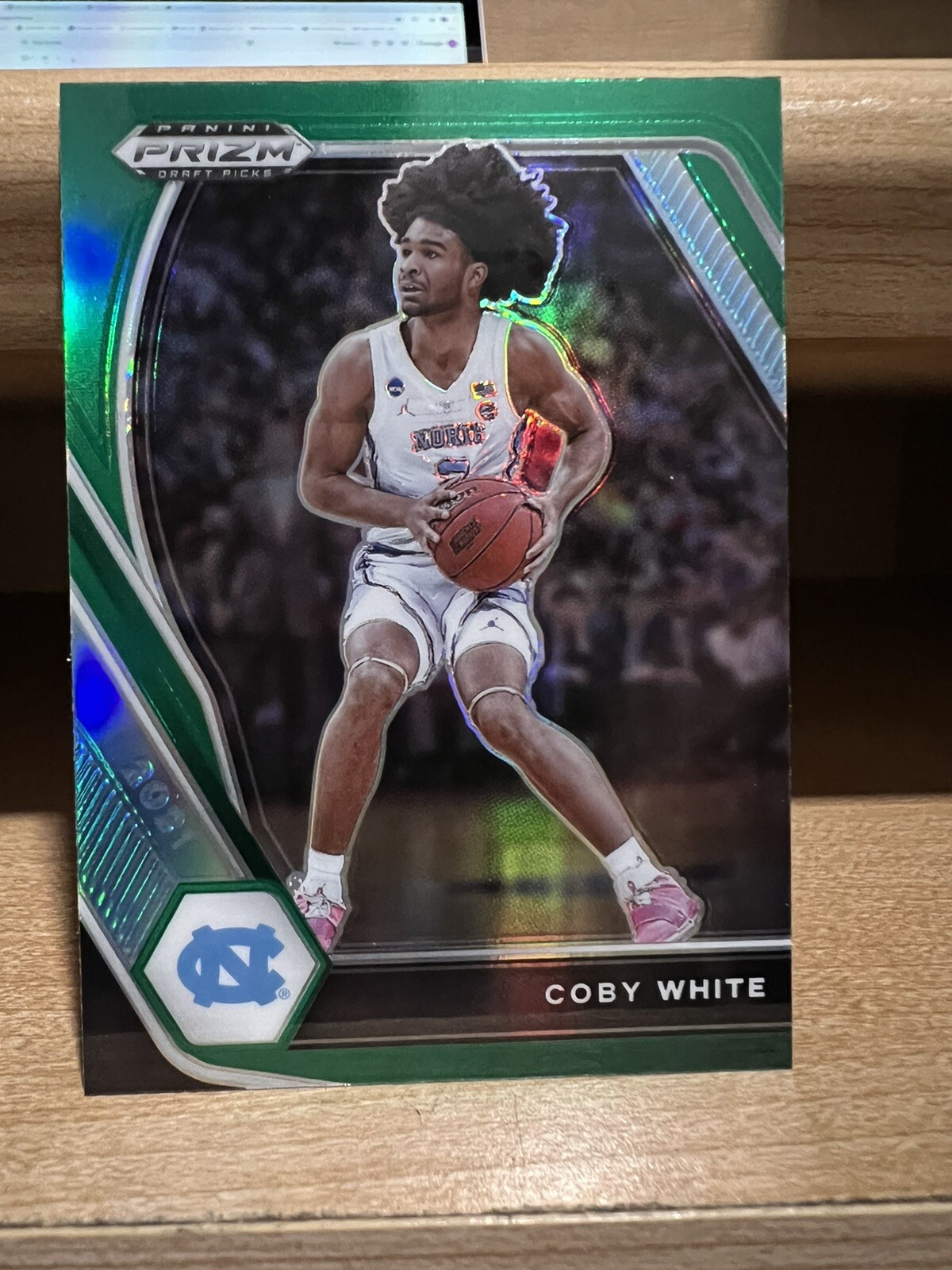 2021 Panini Prizm Draft Picks NBA Green Coby White North Carolina Bulls Card #35