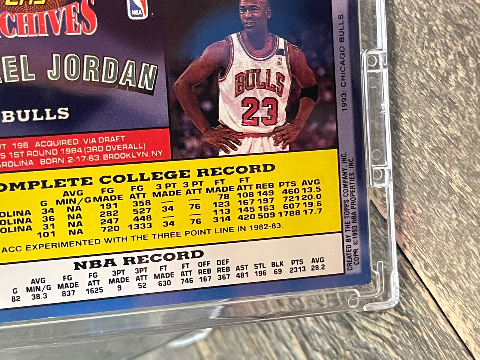 Michael Jordan ROOKIE CARD - TOPPS ARCHIVES ORIGINAL AUTHENTIC