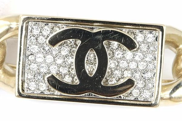 Chanel Valletta Coco Gold Metal Rhinestone Hair Accessory Free