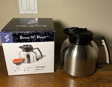 Service Ideas Brew N' Pour Vacuum Carafe Stainless Steel 1.9 Liter BNP19