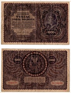 POLAND 100 Zloych (23-09-1919) Pick 26, Fine