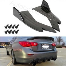 Rear Bumper Lip Diffuser Splitter Side Skirts Gloss Black For Infiniti Q50 Q60 Rear Bumper Lip Diffuser Splitter Side Skirts Gloss Black For Infiniti Q50 Q60